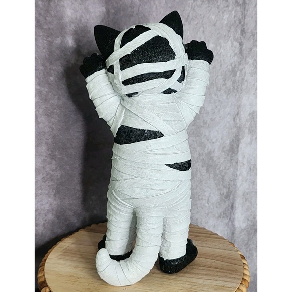 Halloween Black Cat Mummy Resin Figurine Statue Prop Decor Kitten 11.5"‎ NEW - Picture 3 of 6